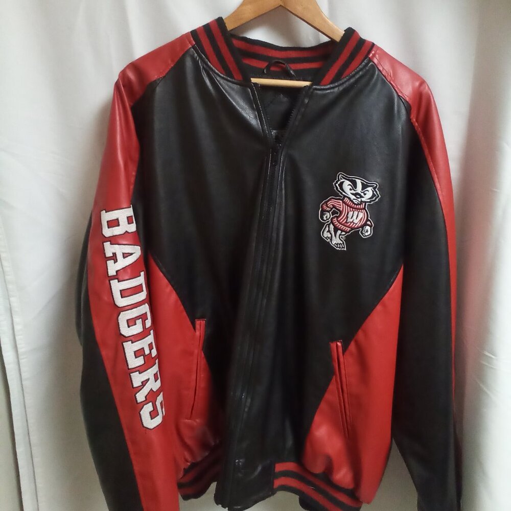 Wisconsin Badgers leather jacket, XL